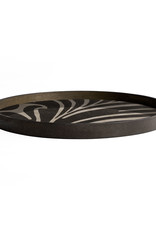 Folk Wooden Tray - Round - L