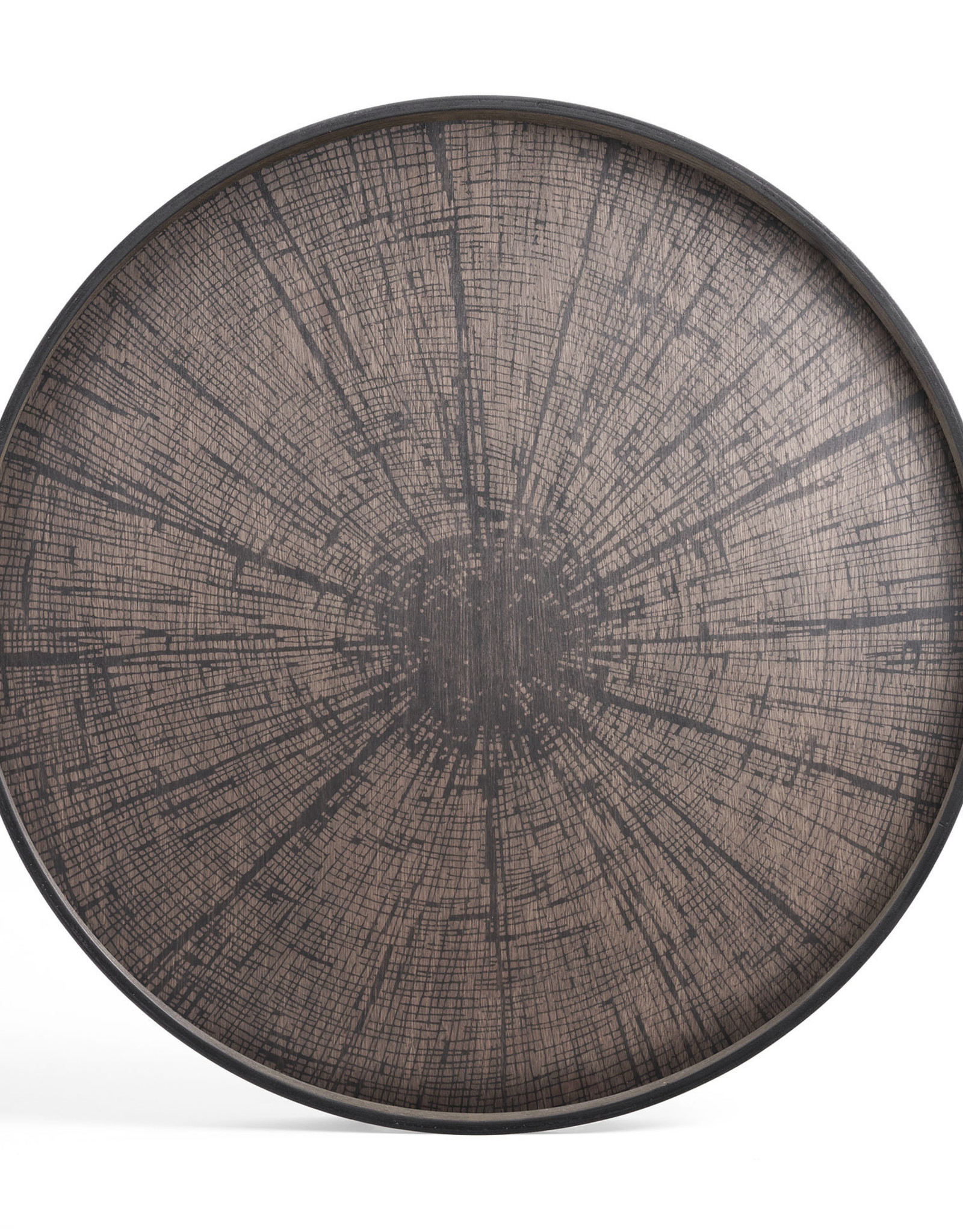 Black Slice Wooden Tray - Round - Xl