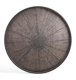 Black Slice Wooden Tray - Round - Xl