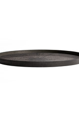 Black Slice Wooden Tray - Round - Xl