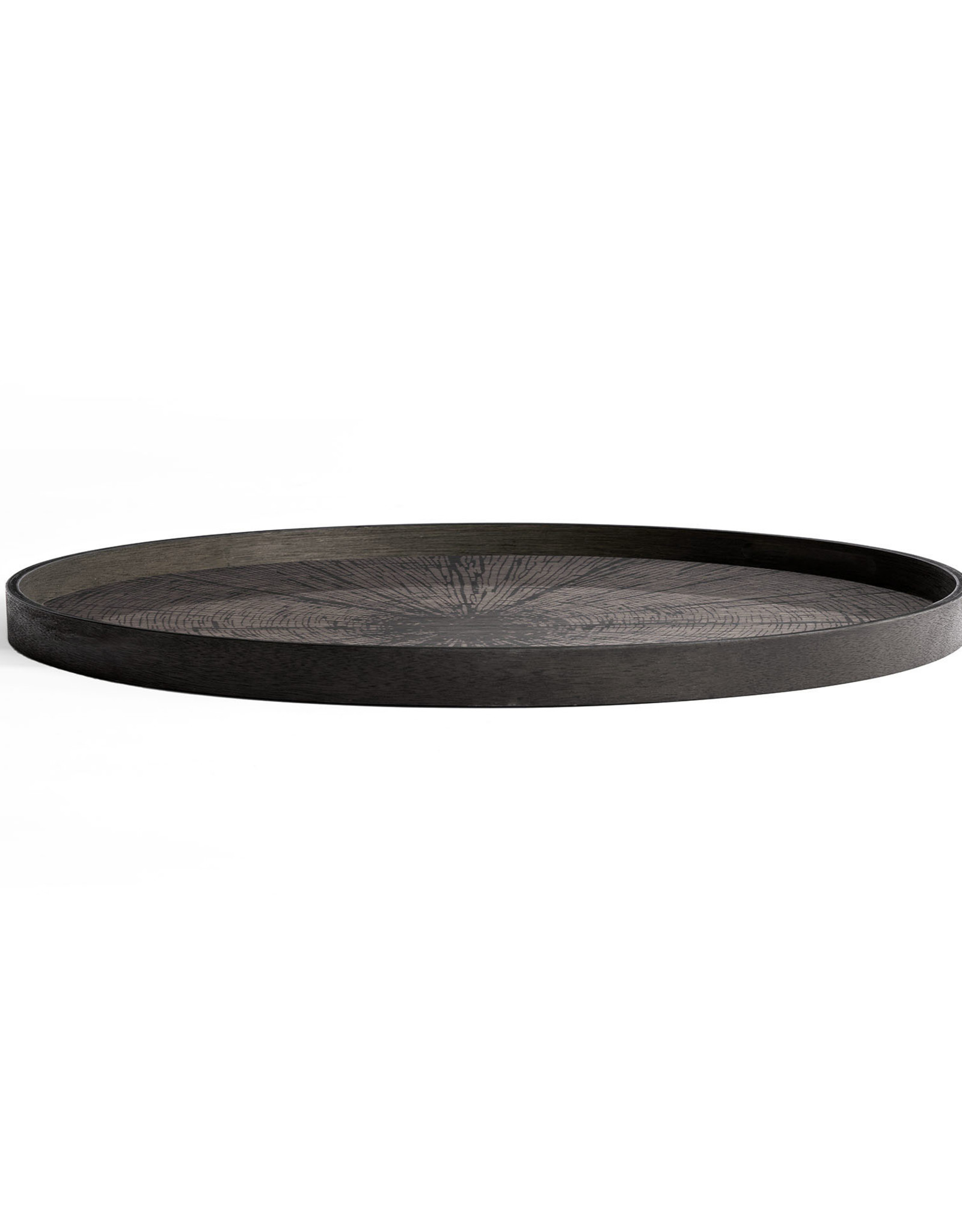 Black Slice wooden tray - round - XL