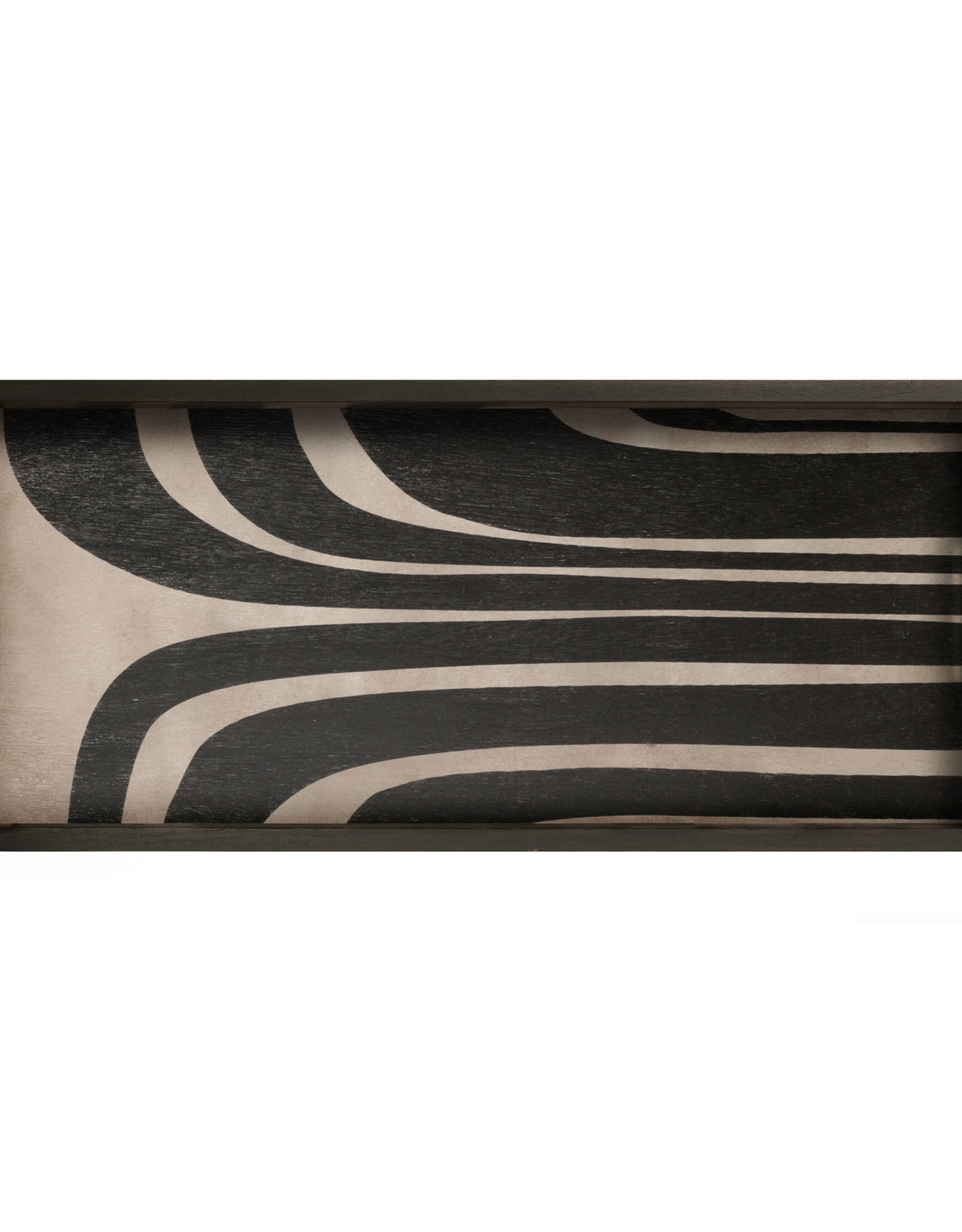 Graphite Curves Wooden Tray - Rectangular - M 27 X 12 X 2