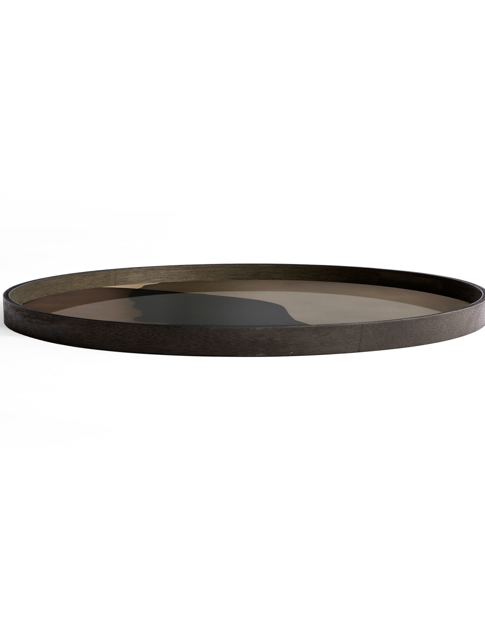 Graphite Combined Dots Glass Tray - Round - Xl