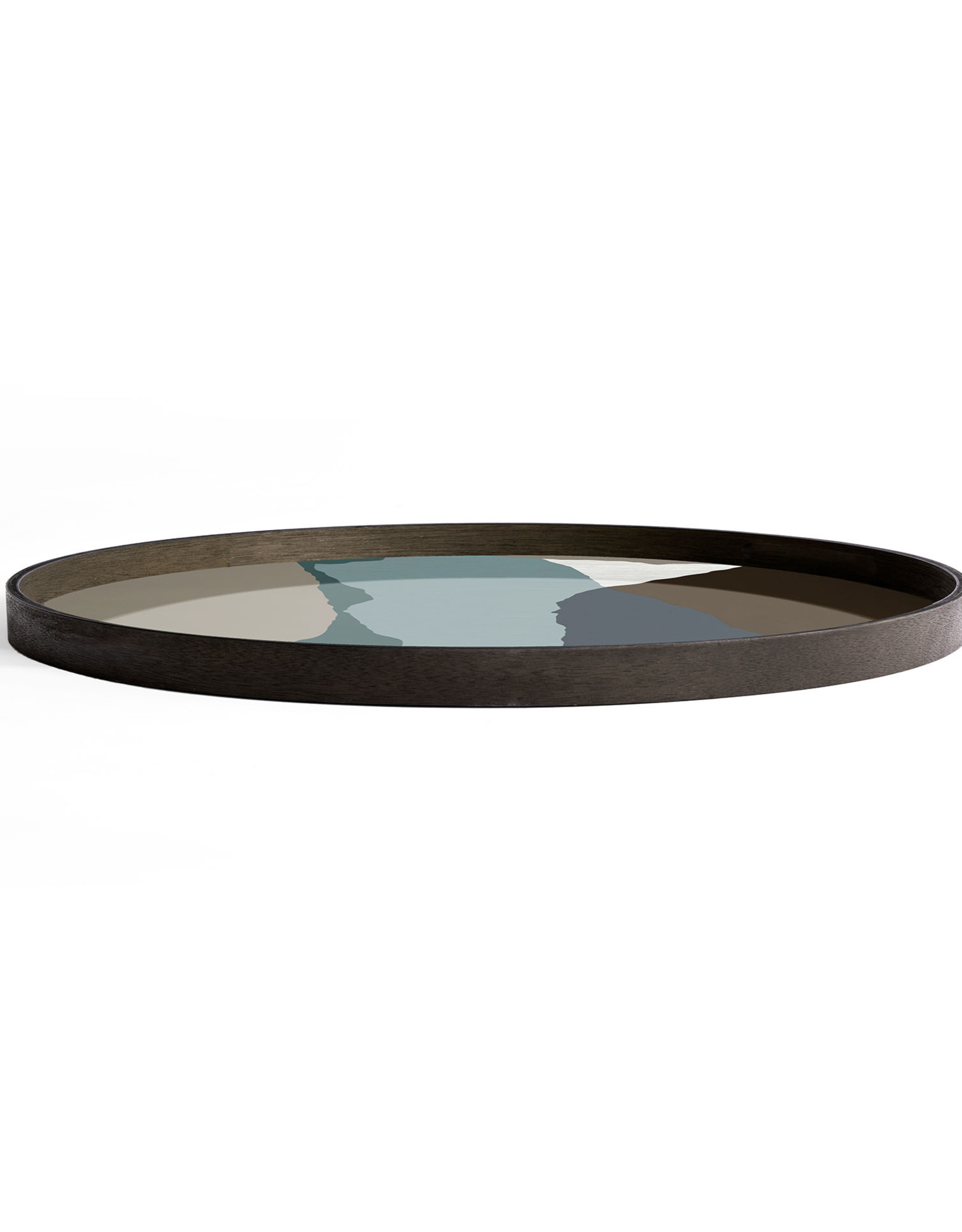 Graphite Wabi Sabi Glass Tray - Round - Xl