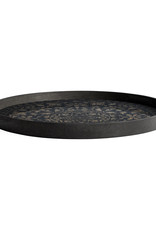 Black Marrakesh Wooden Tray - Round - L