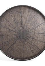 Black Slice wooden tray - round - XL