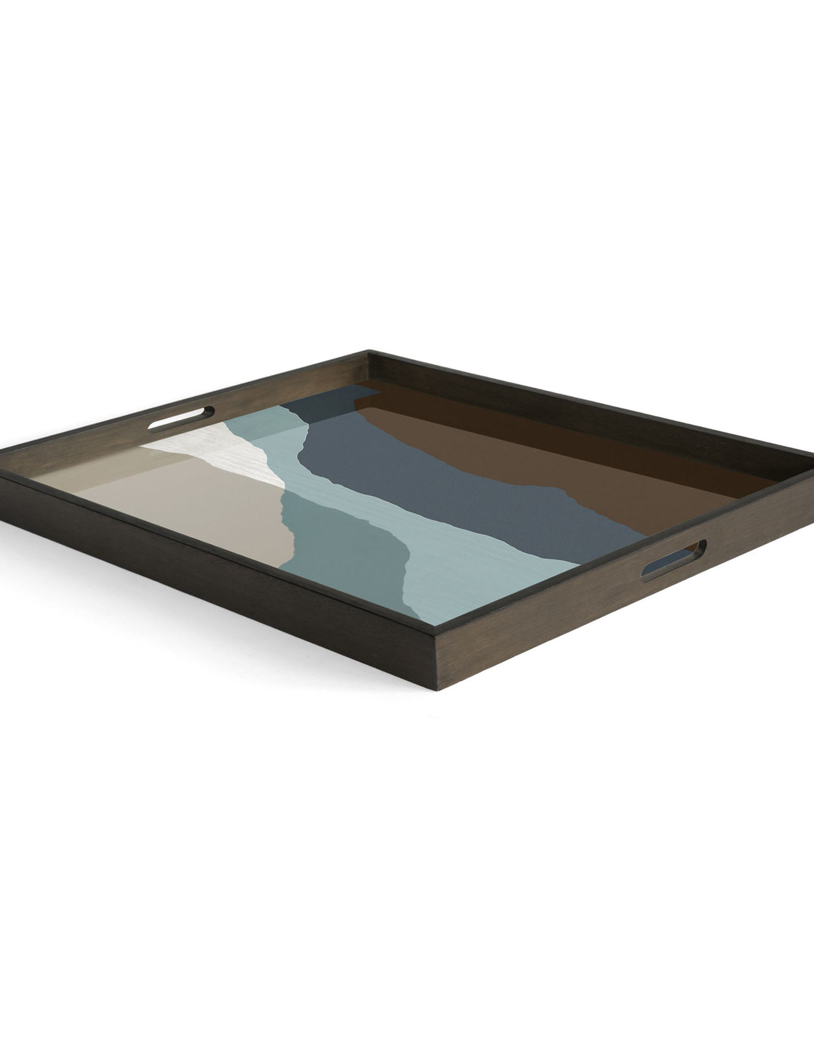 Graphite Wabi Sabi Glass Tray - Rectangular - L 24 X 18 X 2