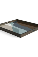 Graphite Wabi Sabi Glass Tray - Rectangular - L 24 X 18 X 2