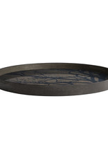 Black Tree Wooden Tray - Round - L