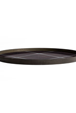 Slate Linear Squares Glass Tray - Round - Xl