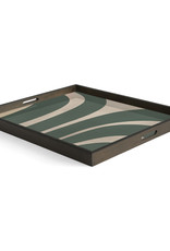 Slate Curves Wooden Tray - Rectangular - L 24 X 18 X 2