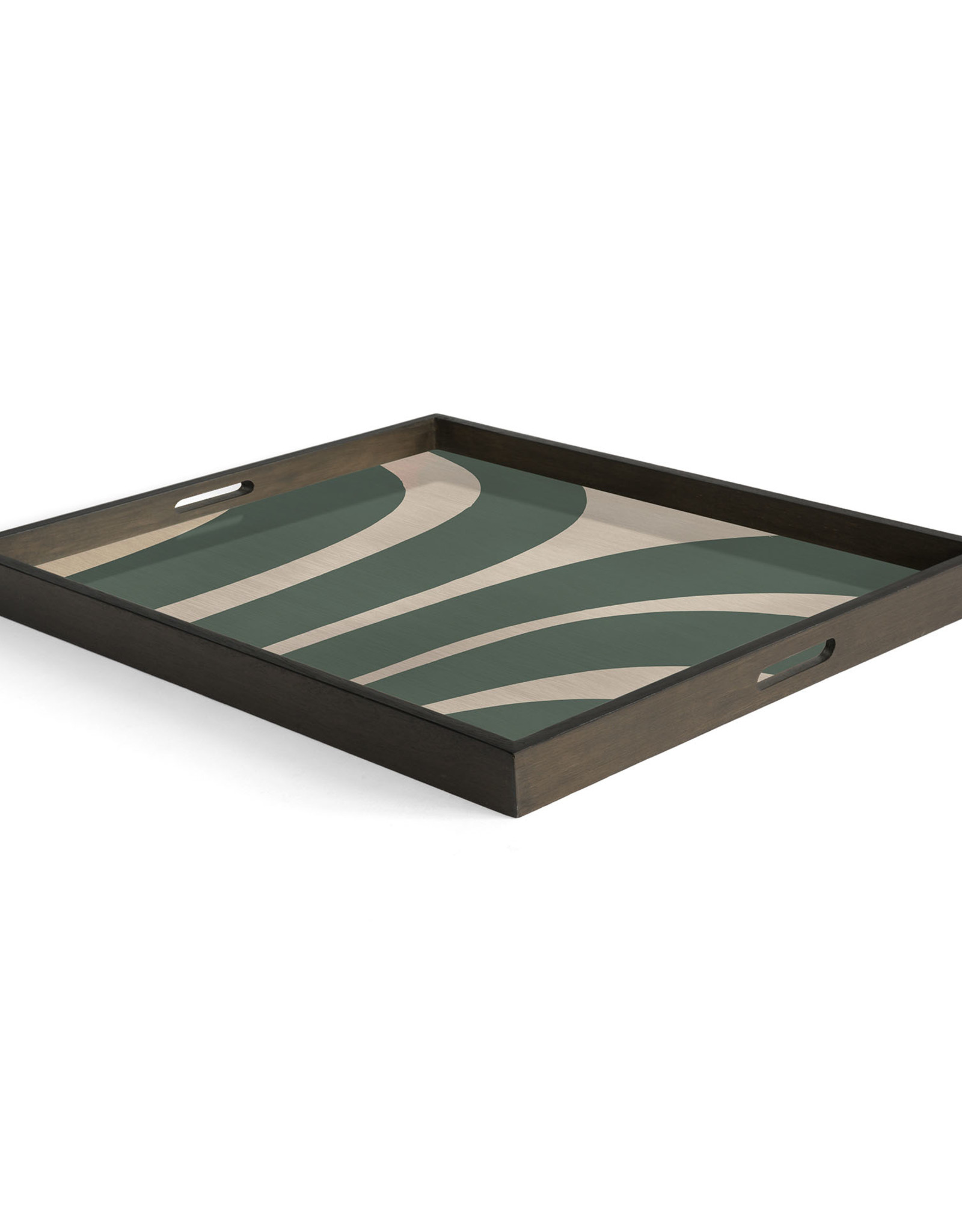 Slate Curves Wooden Tray - Rectangular - L 24 X 18 X 2