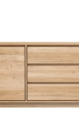 Oak Wave Sideboard - 1 Door - 3 Drawers