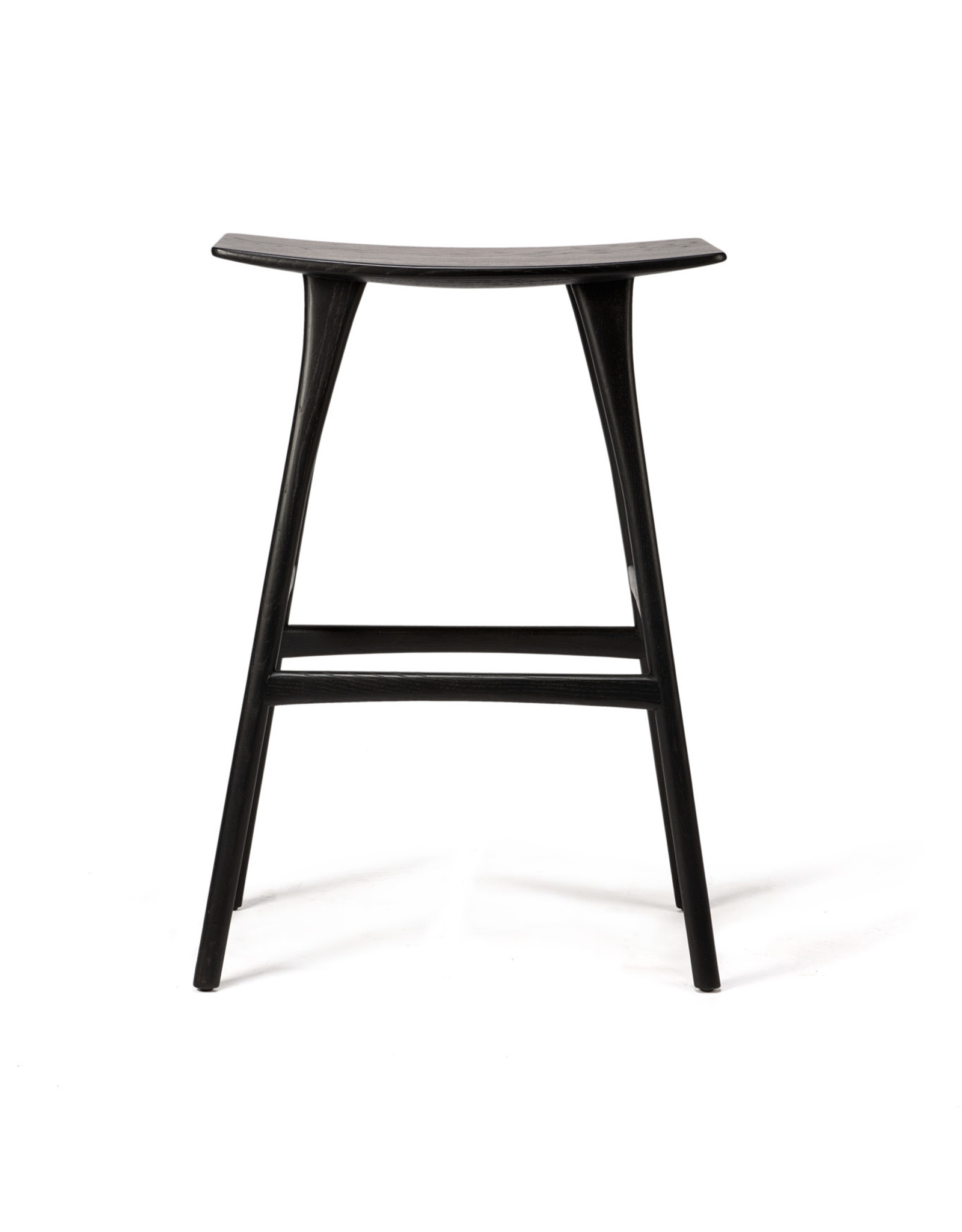 Oak Osso Bar Stool - Black - Varnished