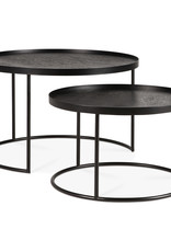 Round Tray Coffee Table Set - S/L - Varnished (Trays Not Included)