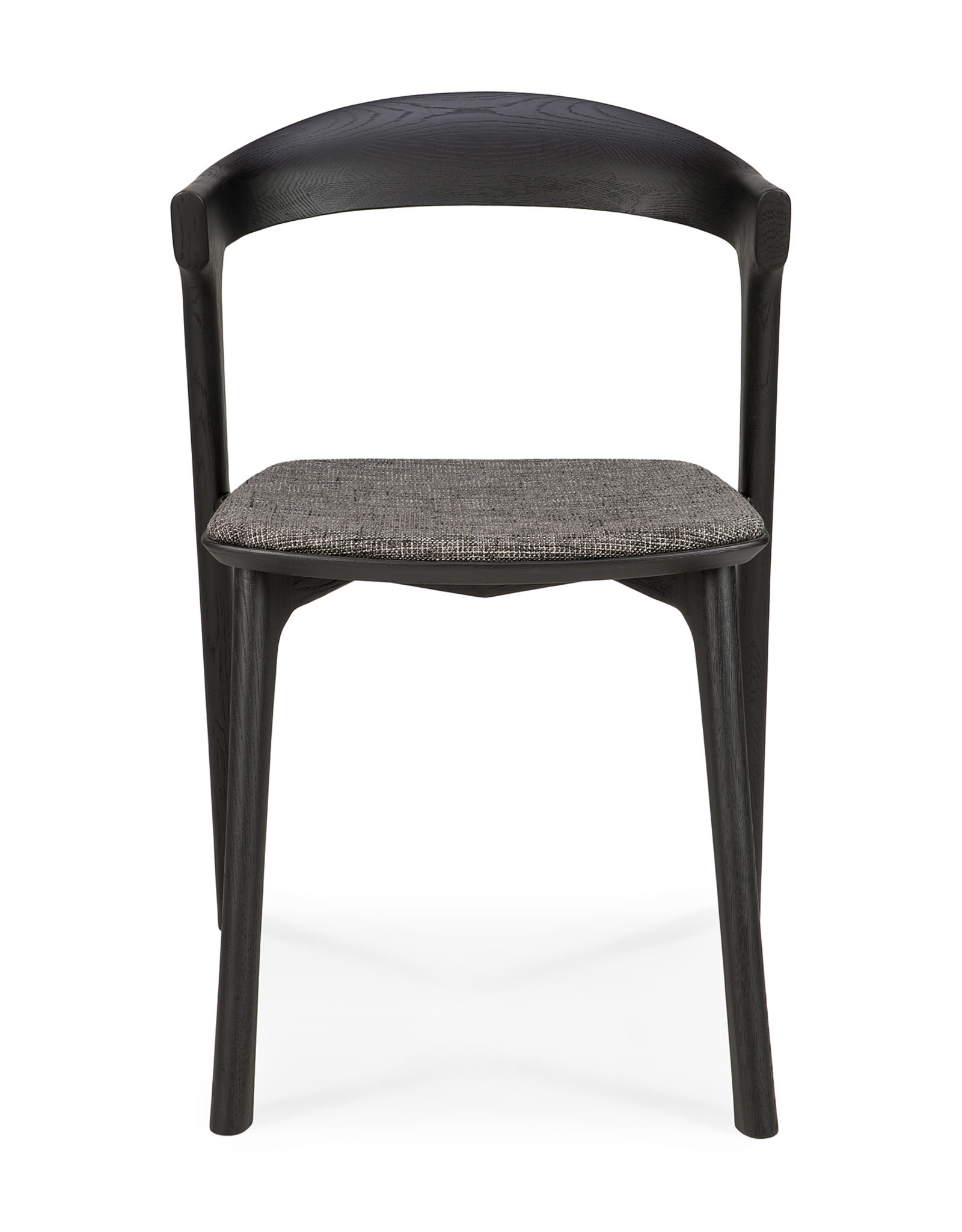 Oak Bok Black Dining Chair, Grey - Varnished