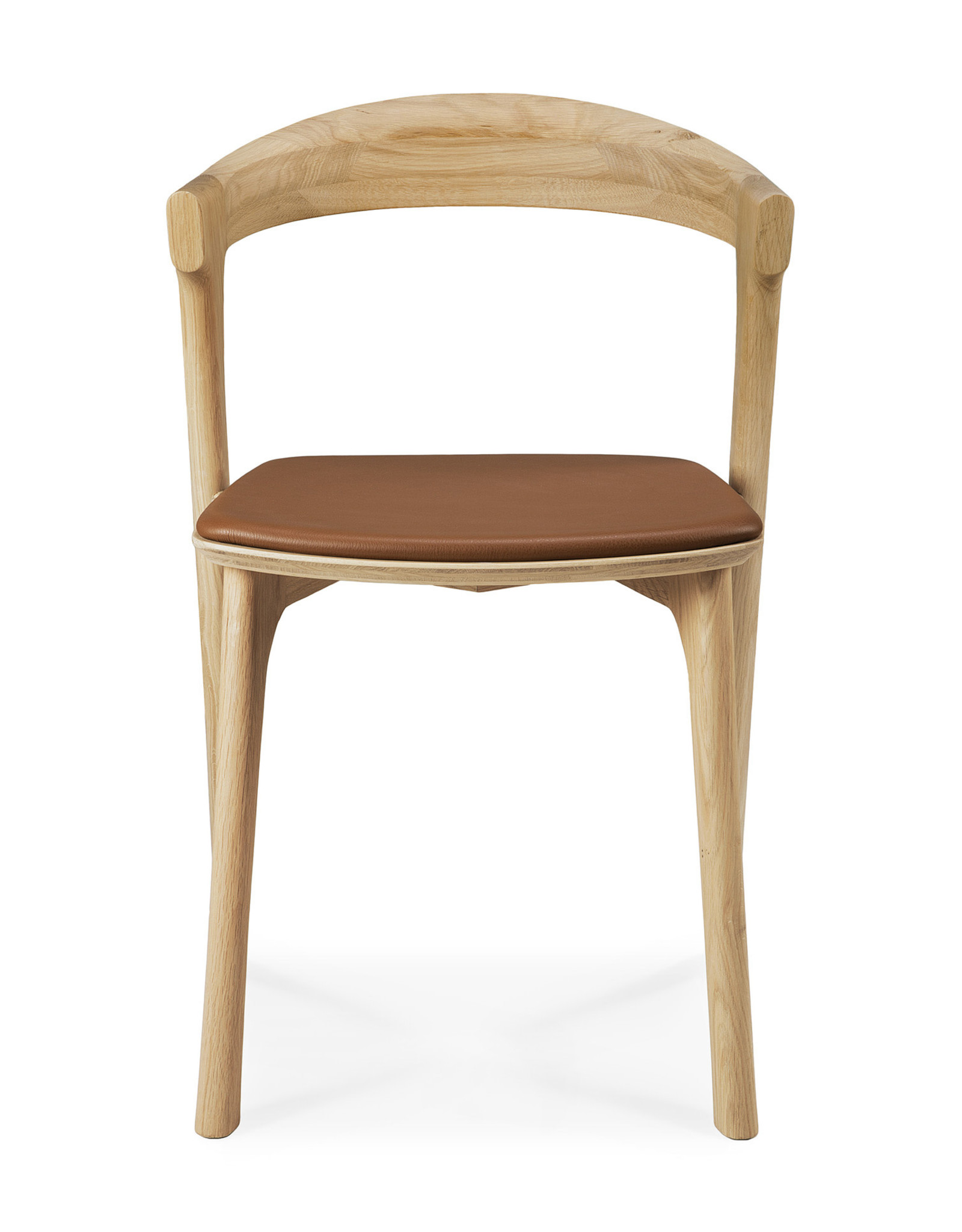 Oak Bok Dining Chair - Cognac Leather - Varnished