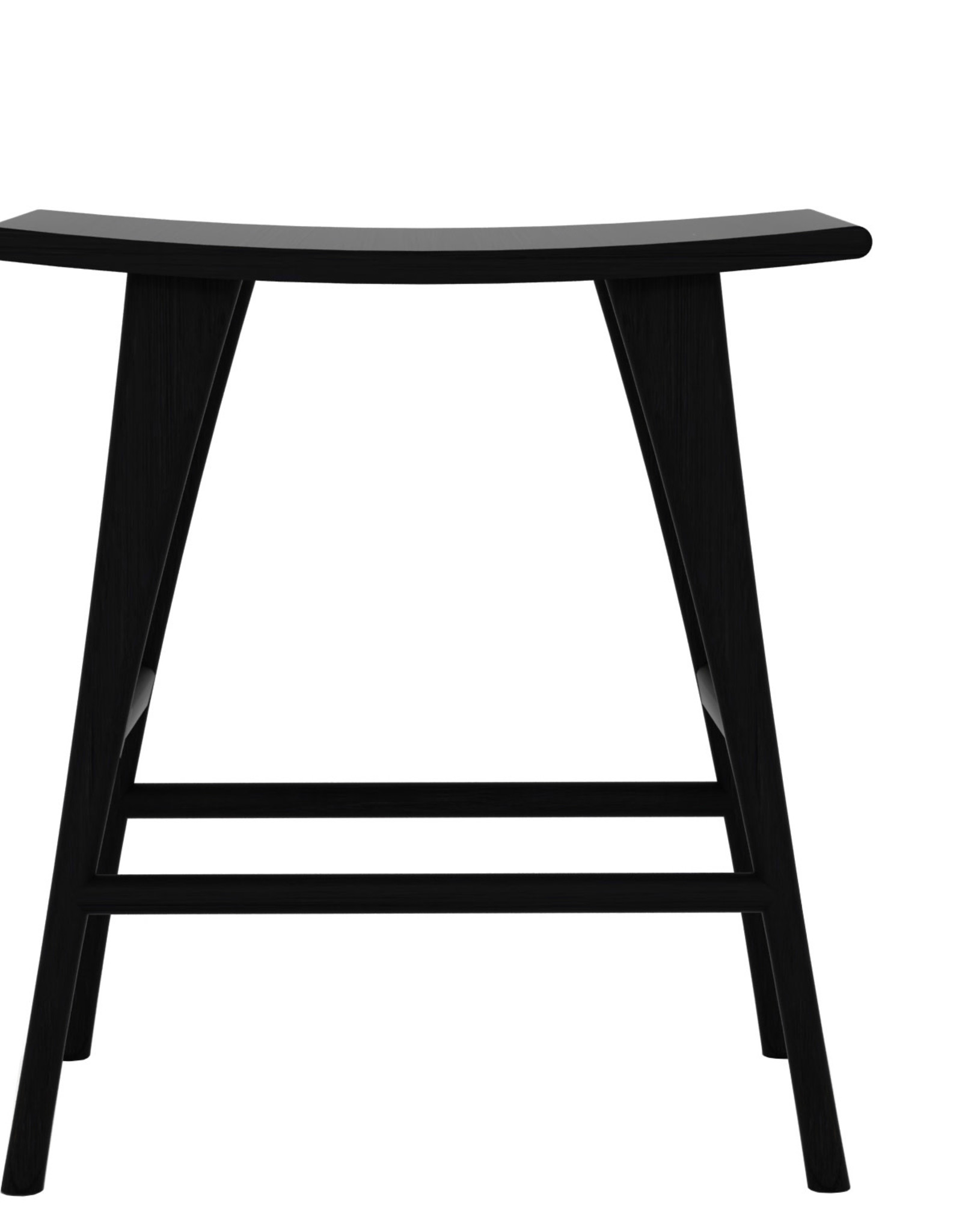 Oak Osso Stool High - Black - Varnished