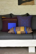 Brown Linear Square Cushion