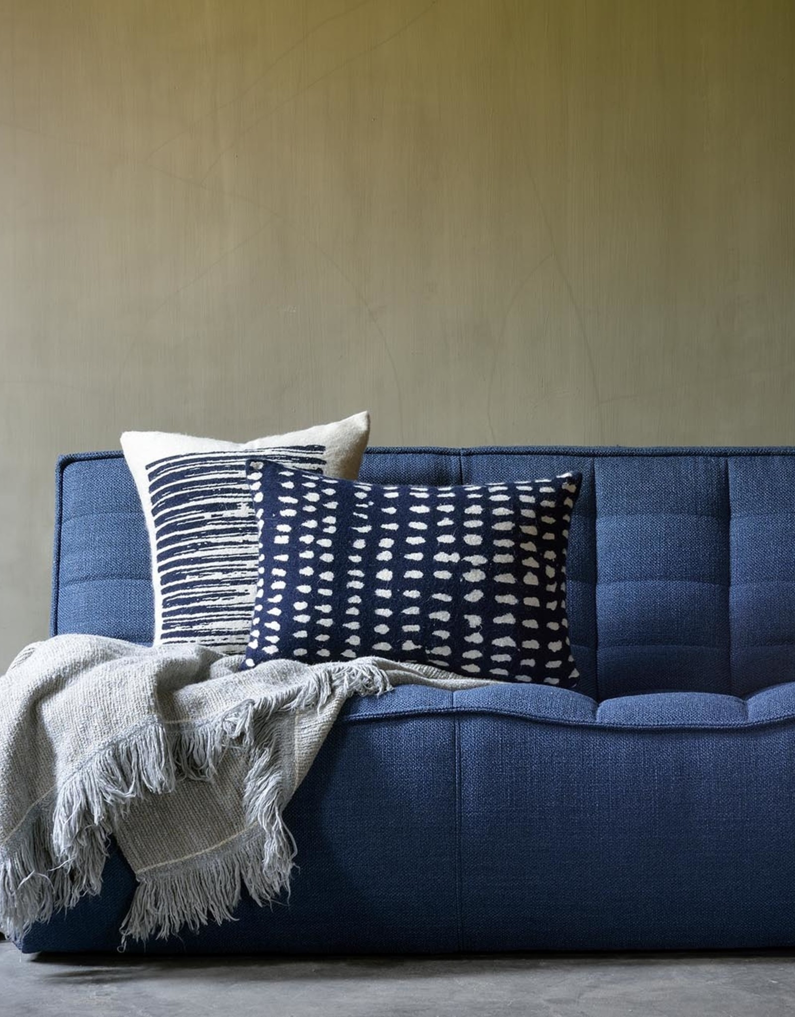 Navy Dots Lumbar Cushion