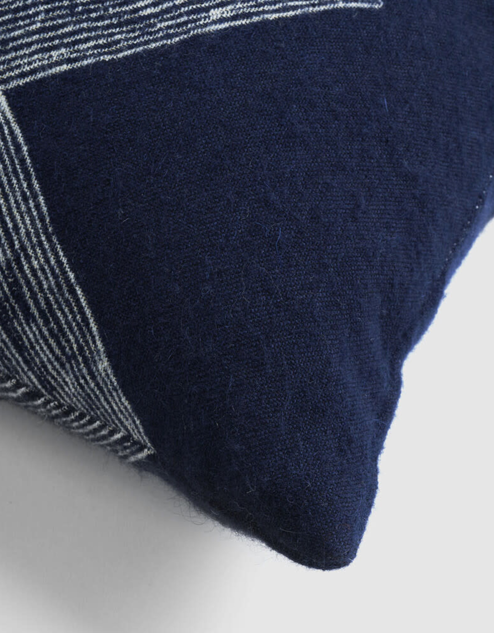 Navy Linear Diamonds Lumbar Cushion