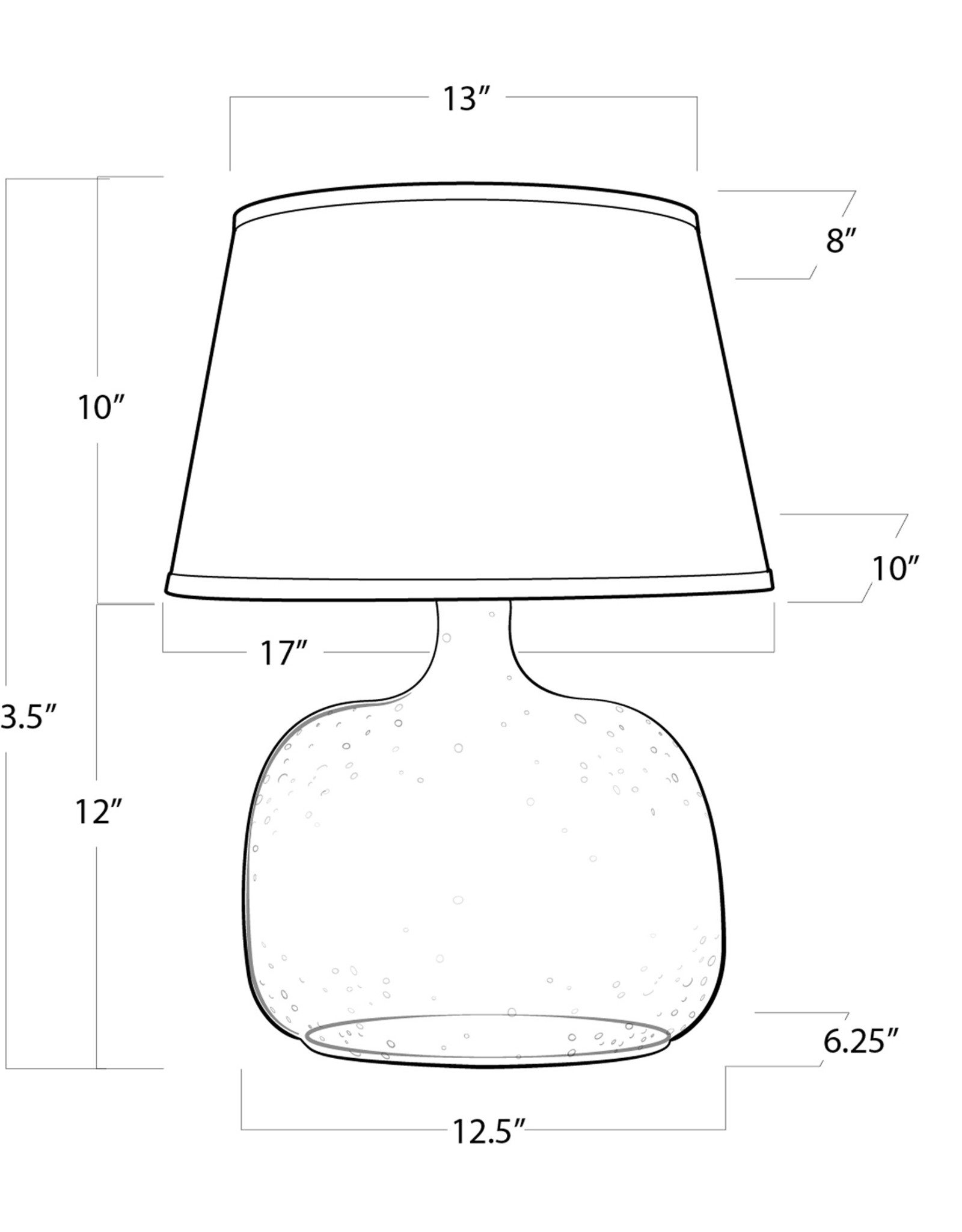 Regina Andrew Design Seeded Oval Glass Table Lamp