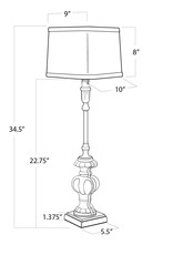 Southern Living Parisian Glass Buffet Table Lamp