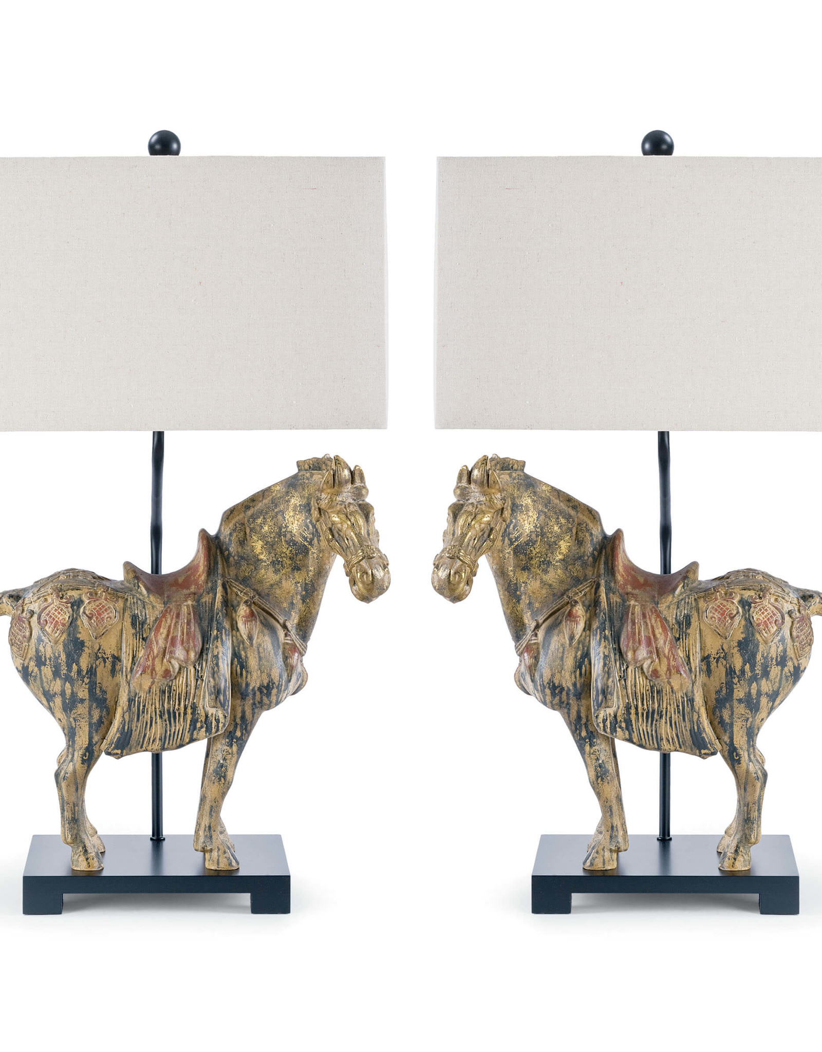 Regina Andrew Design Dynasty Horse Table Lamps Pair