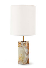 Regina Andrew Design Jade and Brass Mini Cylinder Lamp