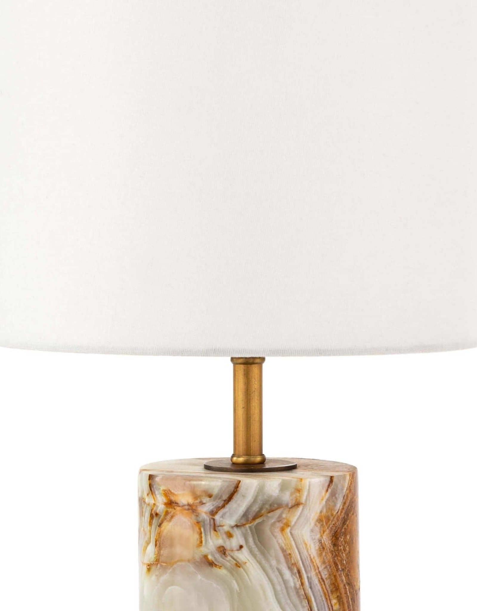 Regina Andrew Design Jade and Brass Mini Cylinder Lamp