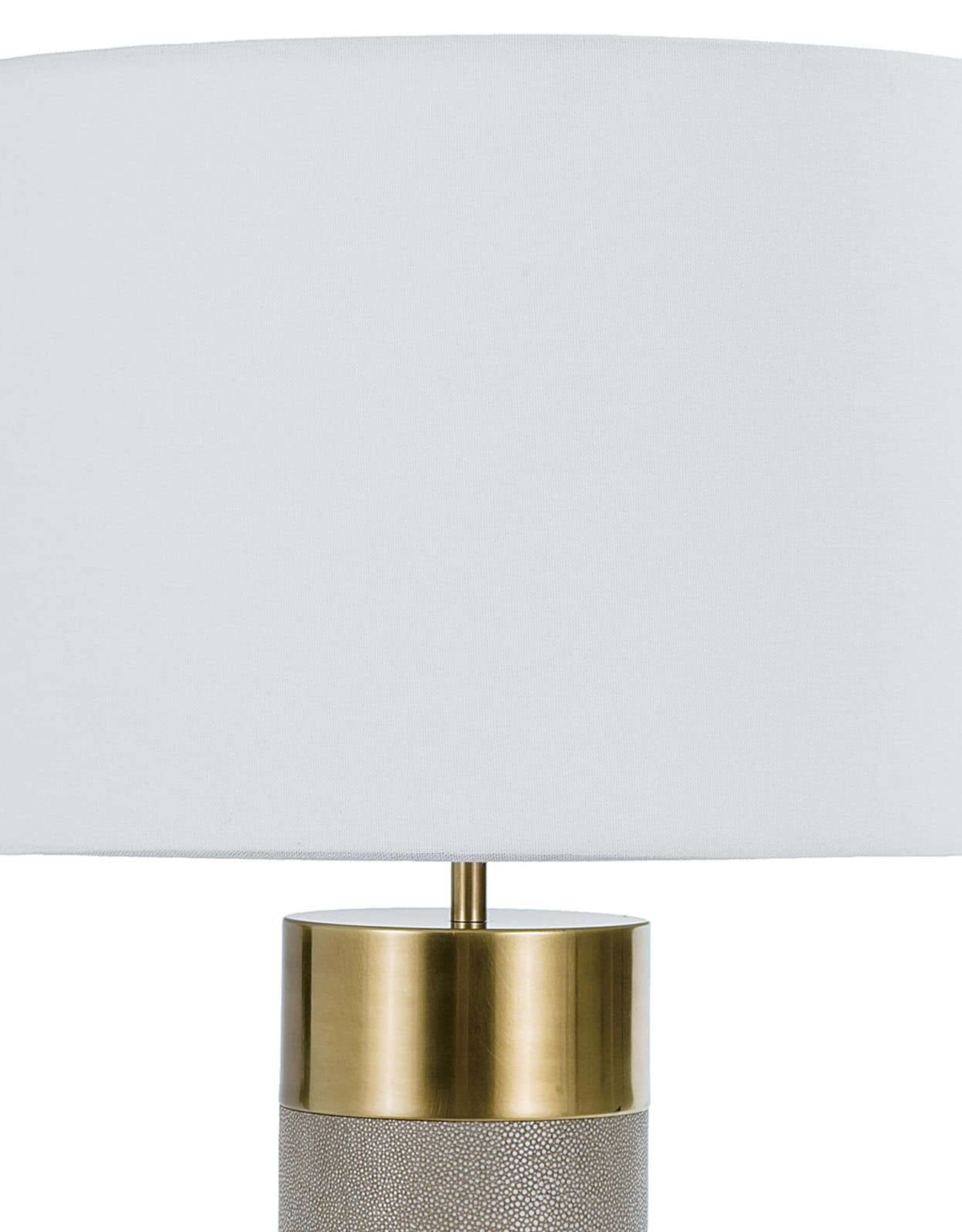 Regina Andrew Design Harlow Ivory Grey Shagreen Cylinder Table Lamp