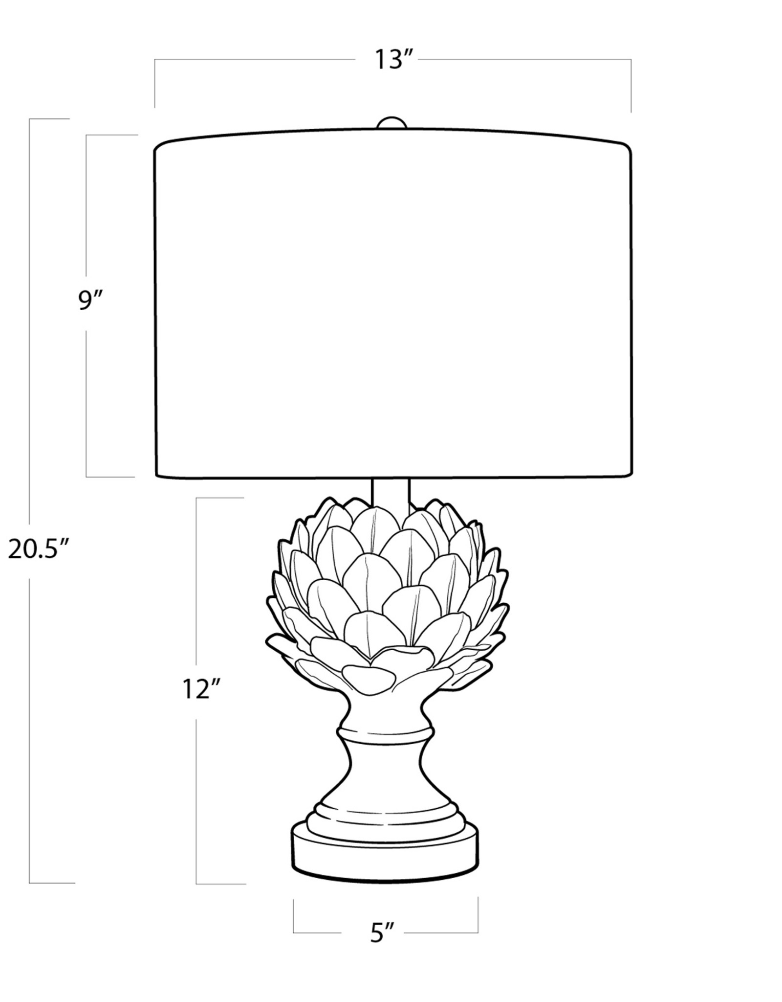 Regina Andrew Design Leafy Artichoke Ceramic Table Lamp (Off White)