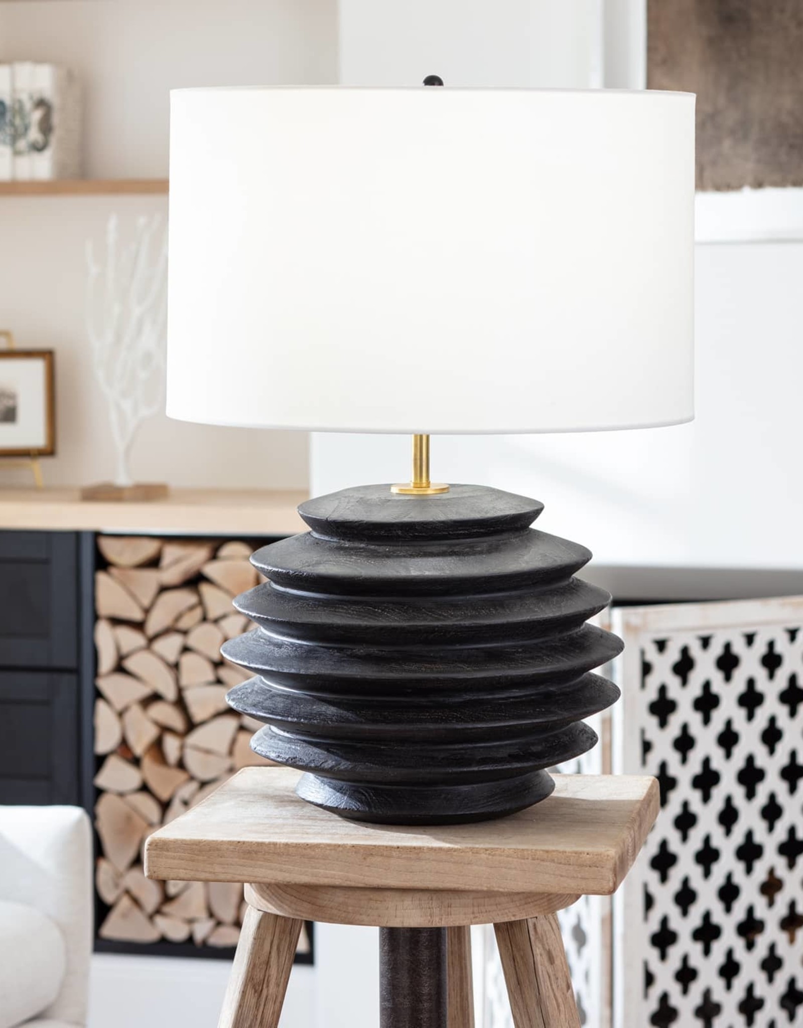 Coastal Living Accordion Table Lamp Round (Ebony)