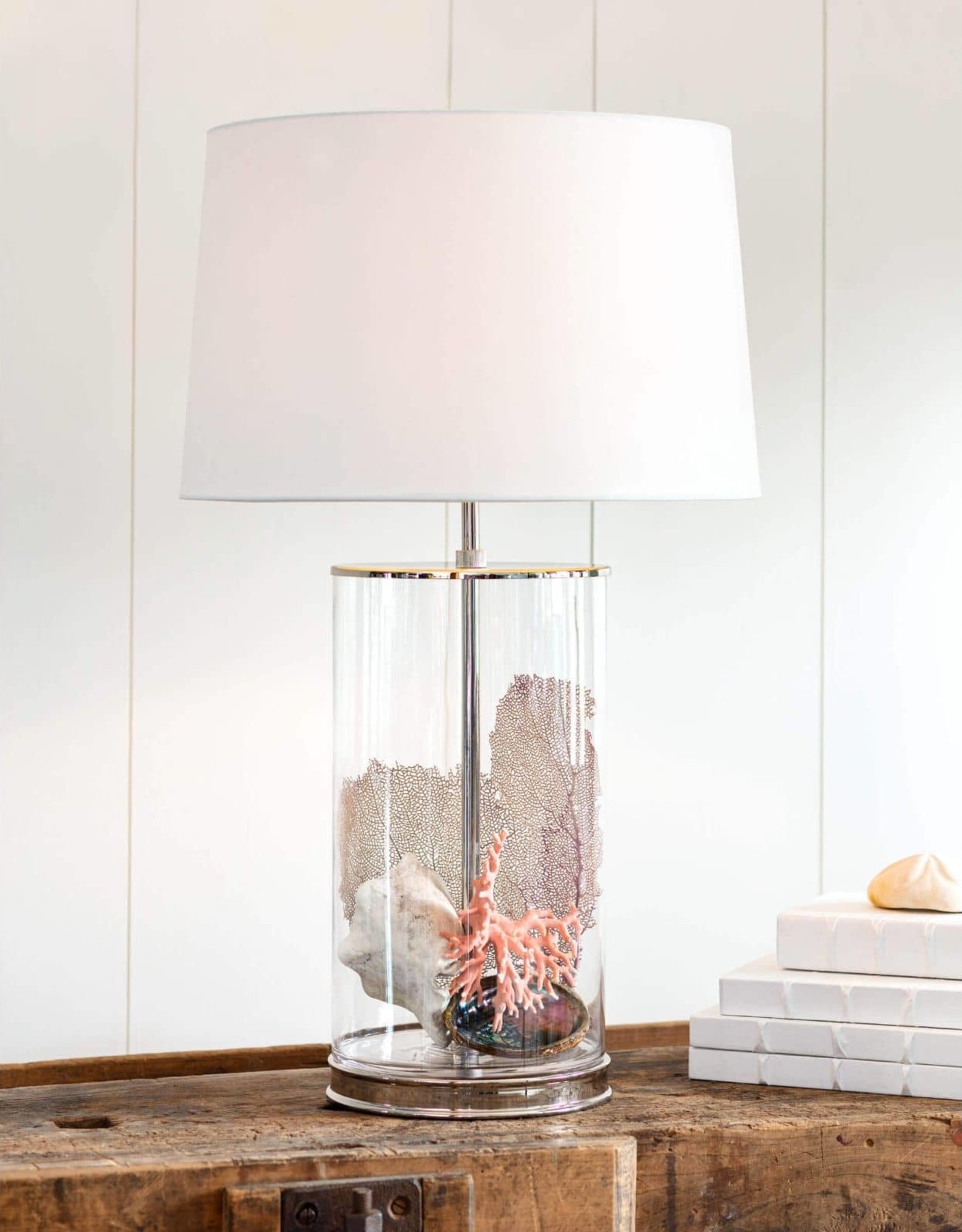 Coastal Living Magelian Glass Table Lamp (Polished Nickel)