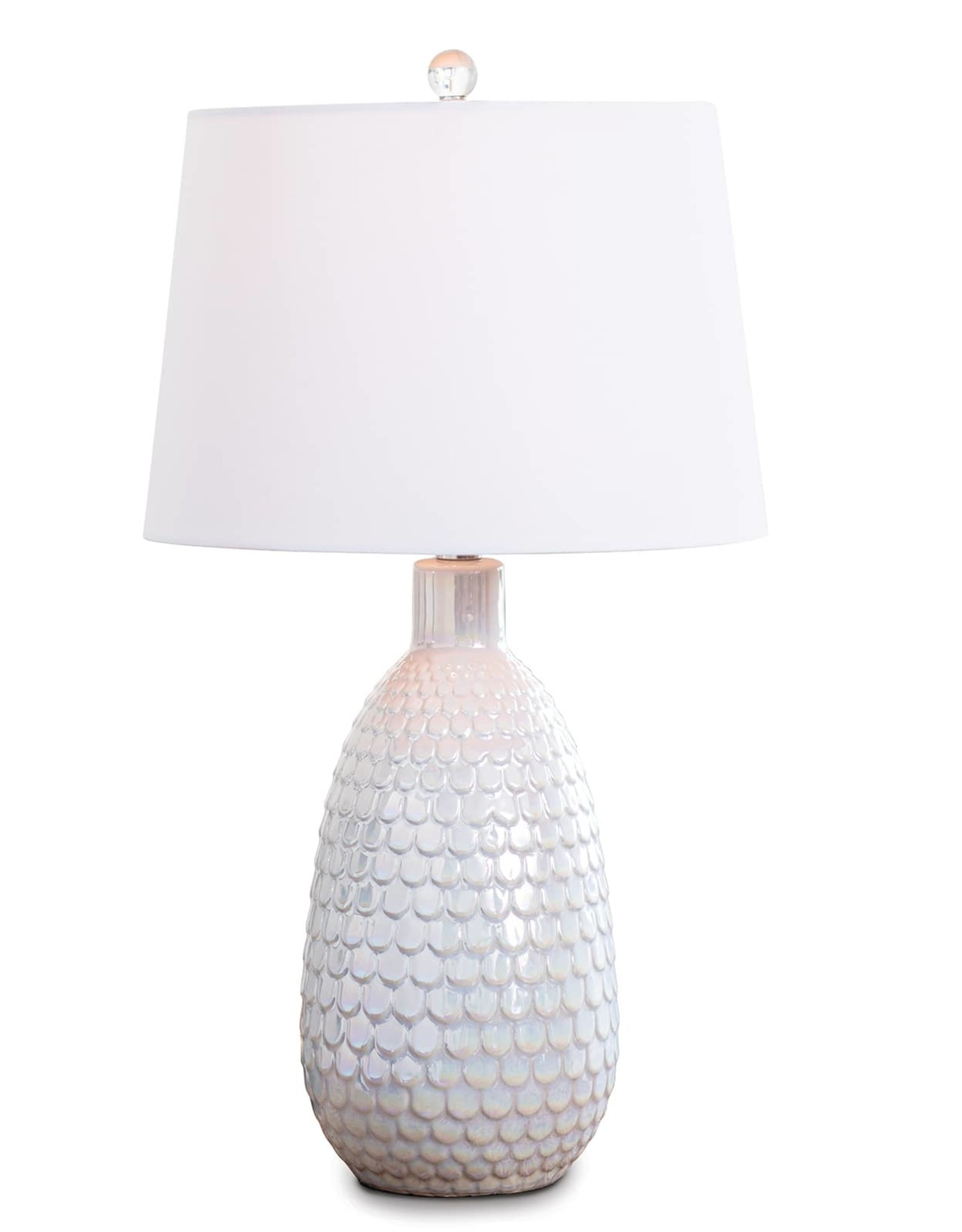 Coastal Living Glimmer Ceramic Table Lamp (Pearlized White)