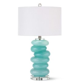 Regina Andrew Design Stacked Pebble Glass Table Lamp (Aqua)