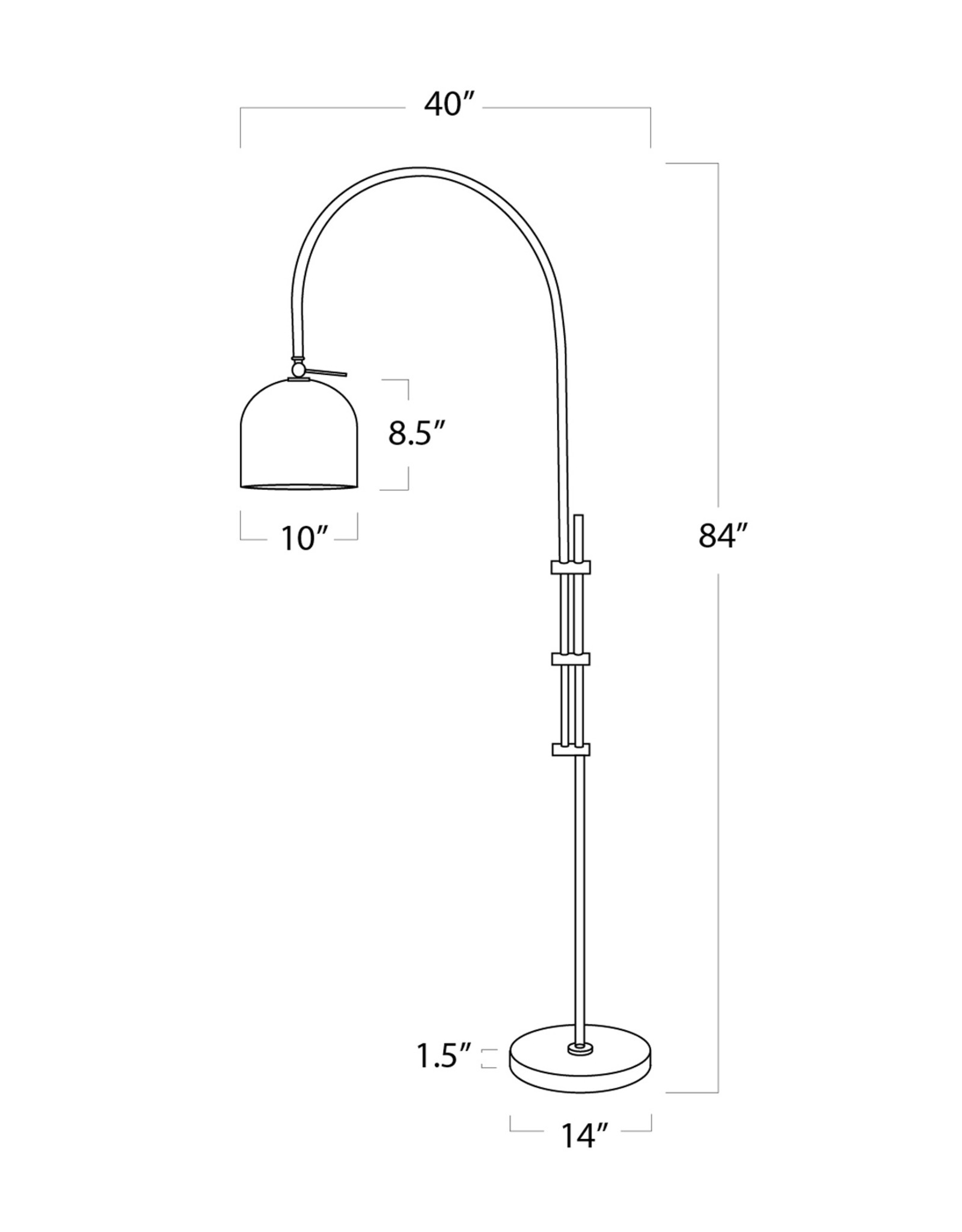 Regina Andrew Design Arc Floor Lamp With Metal Shade (Polished Nickel)