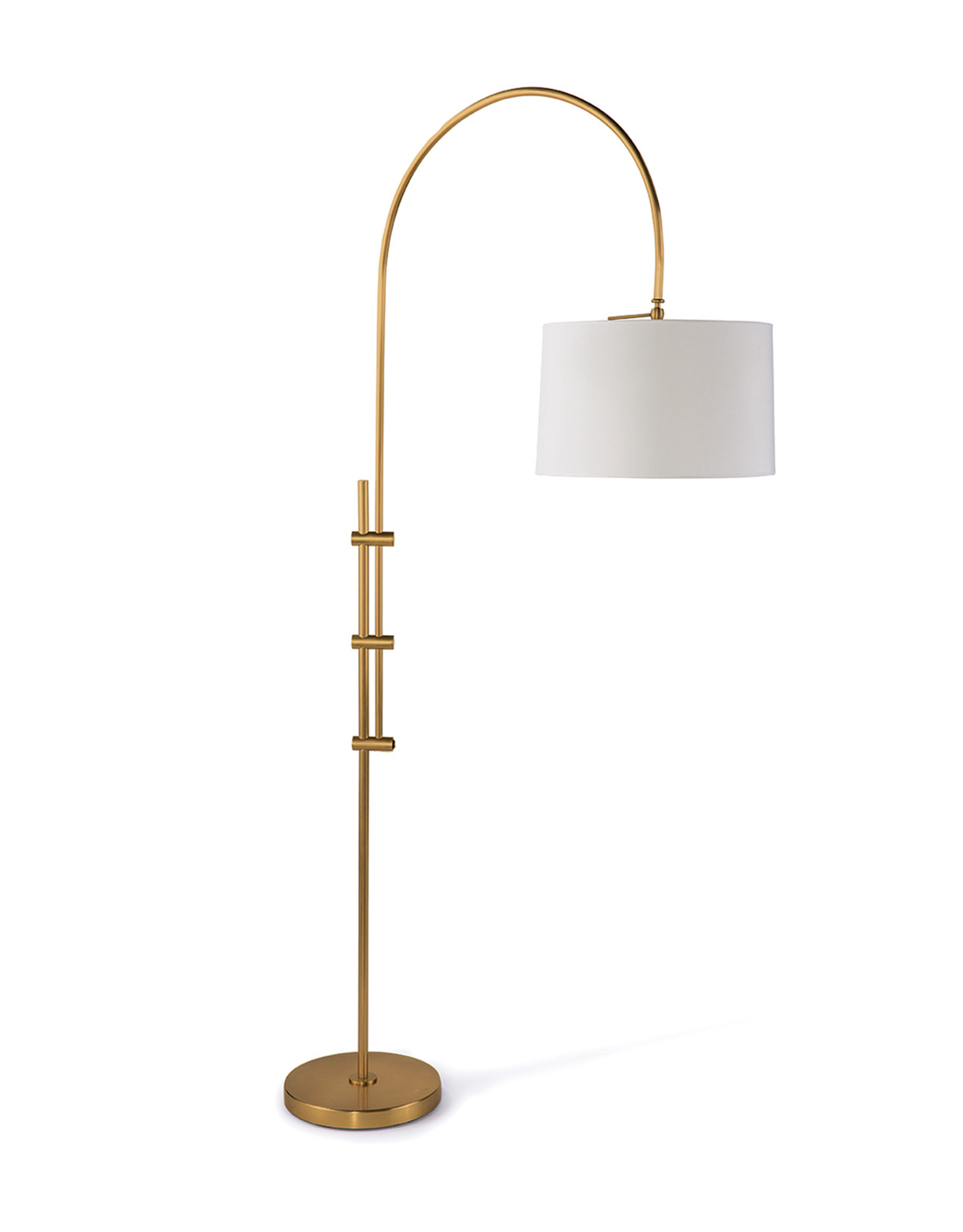 Regina Andrew Design Arc Floor Lamp With Fabric Shade (Natural Brass)