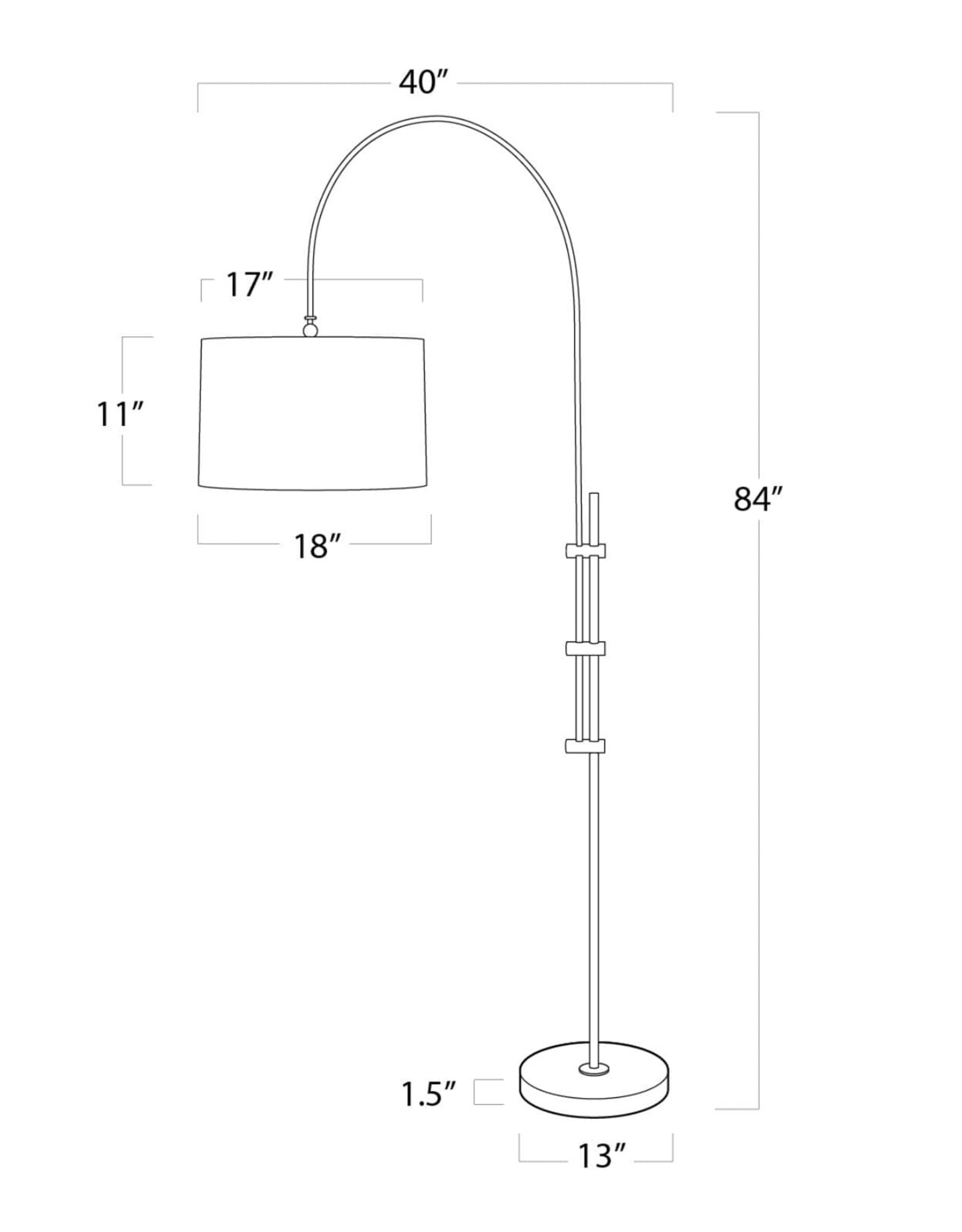 Regina Andrew Design Arc Floor Lamp with Fabric Shade (Oil Rubbed Bronze)