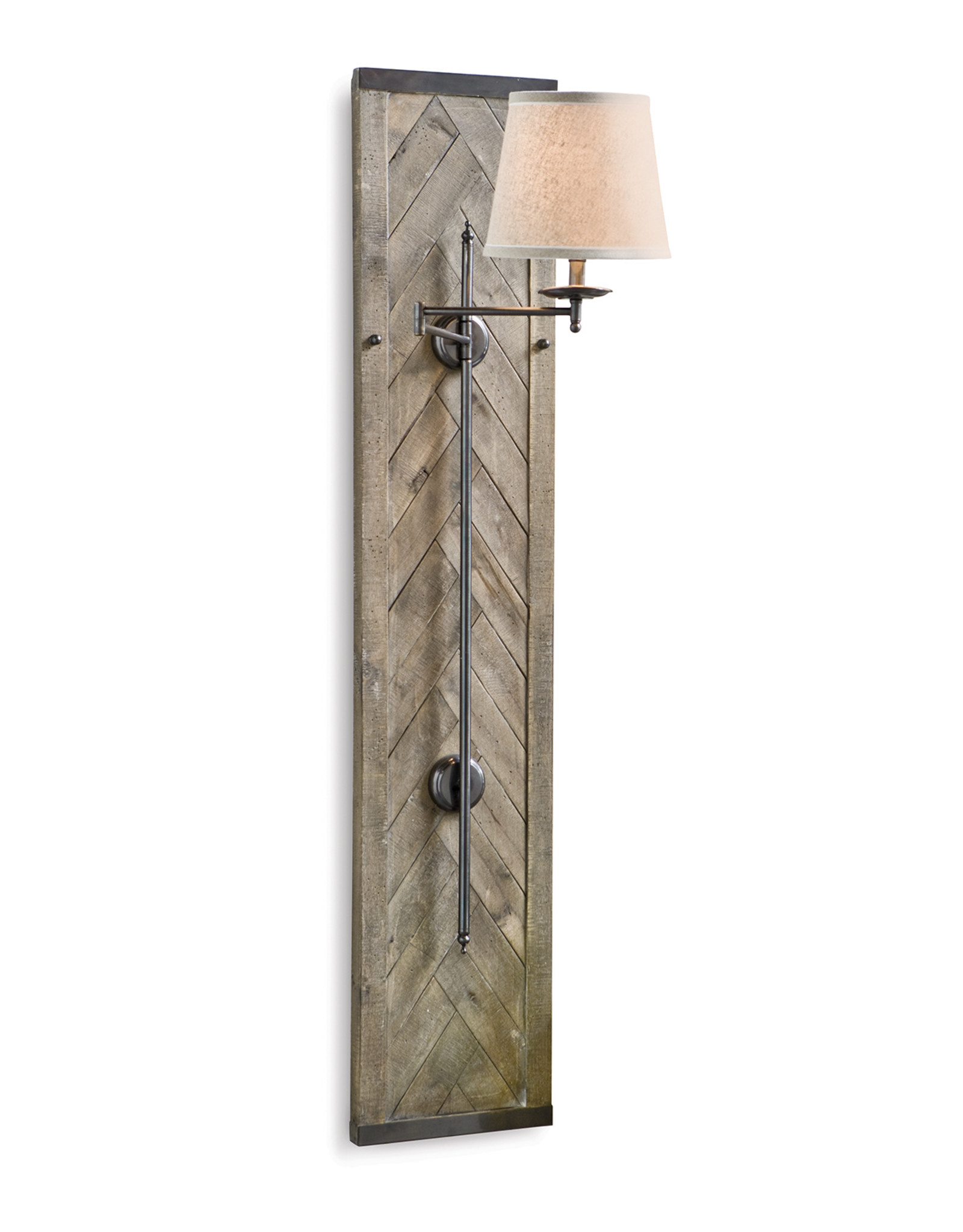 Regina Andrew Design Herringbone Wood Panel Swing Arm Sconce