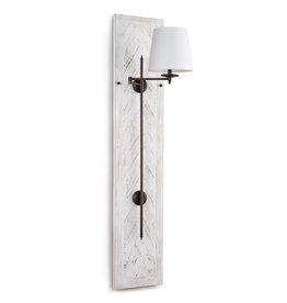 Regina Andrew Design Herringbone Wood Panel Swing Arm Sconce (White)