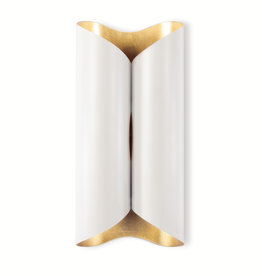 Regina Andrew Design Coil Metal Sconce Large (White and Gold)