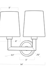 Southern Living Legend Sconce Double (Natural Brass)