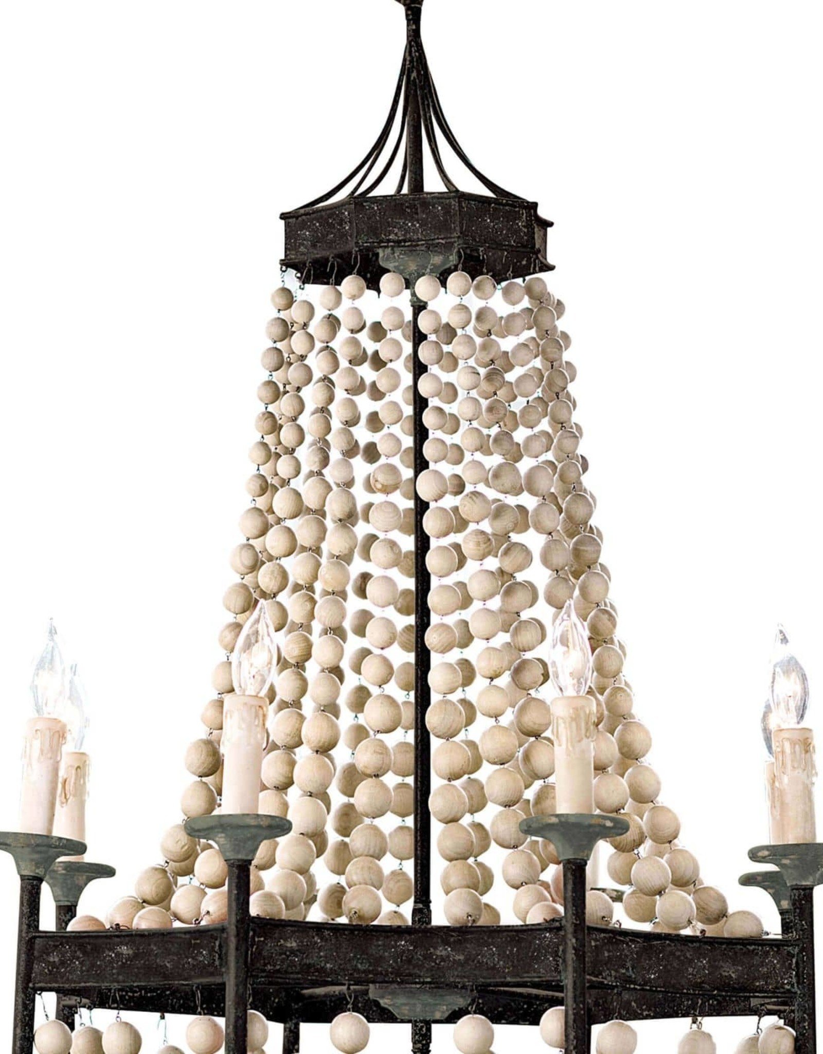 Southern Living Wood Beaded Chandelier