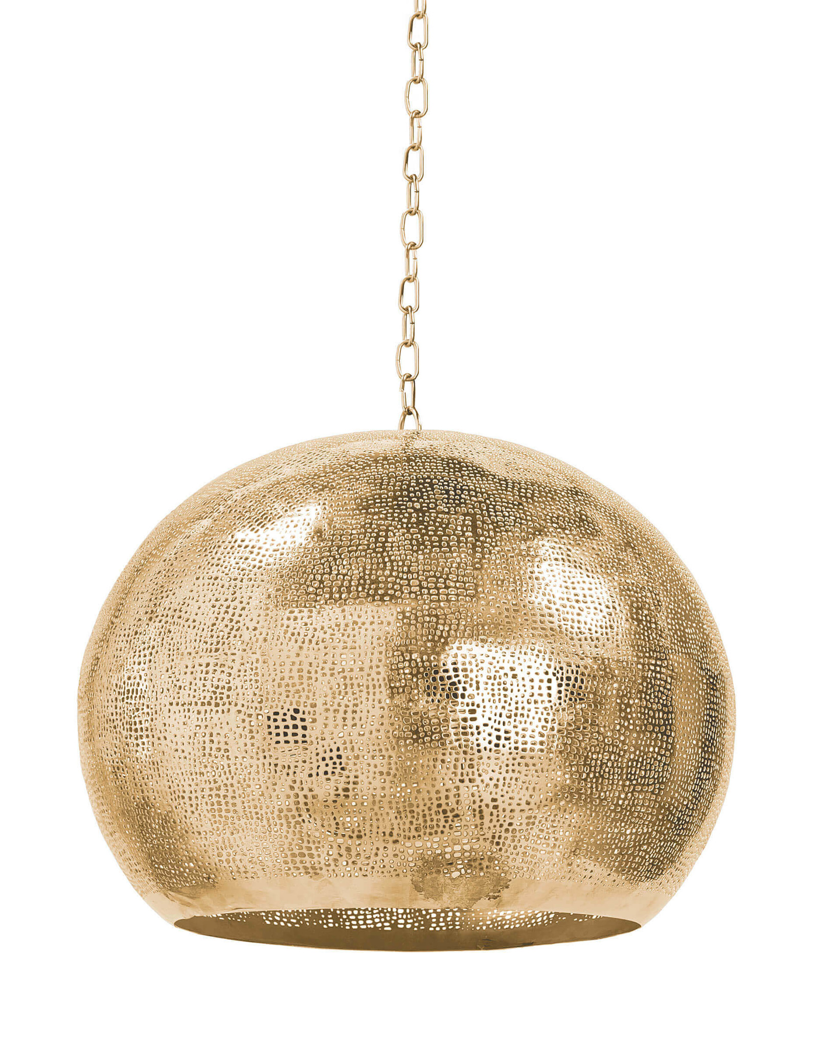 Regina Andrew Design Pierced Metal Sphere Pendant (Natural Brass)