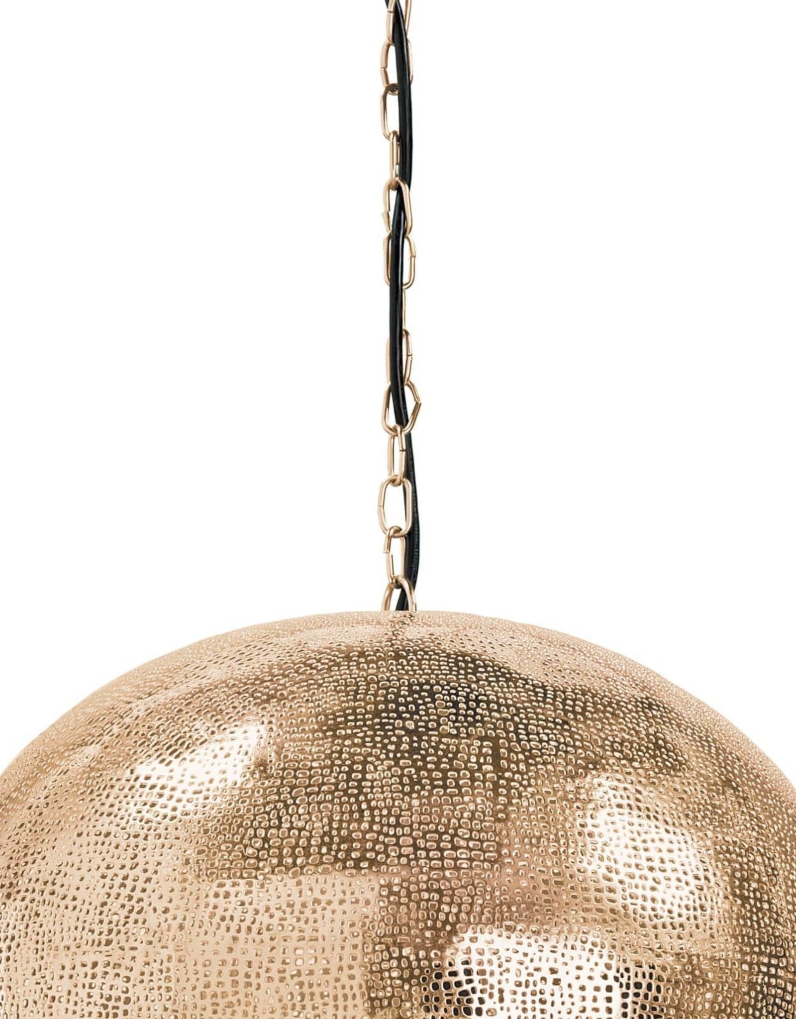 Regina Andrew Design Pierced Metal Sphere Pendant (Natural Brass)