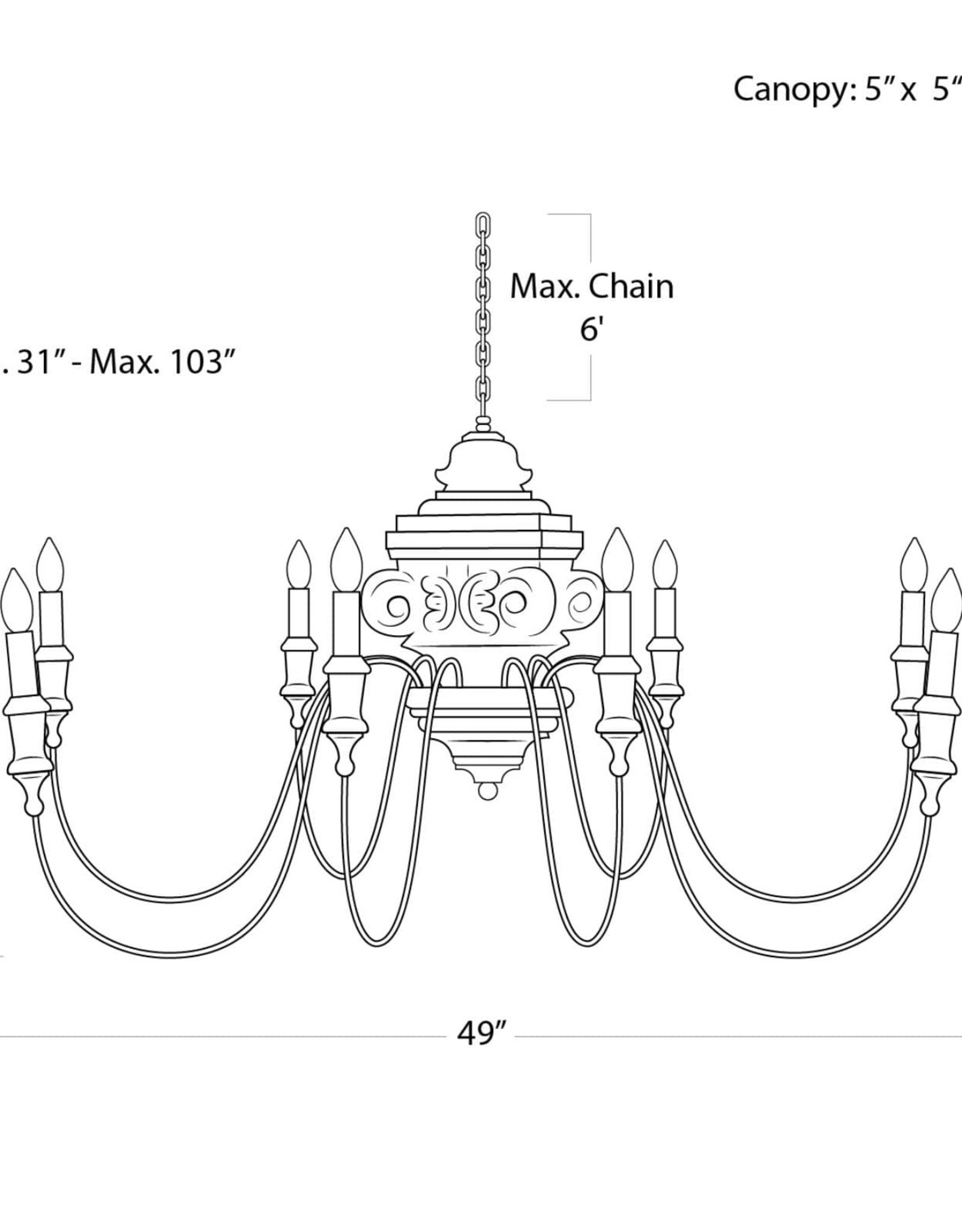 Regina Andrew Design Wood Carved Chandelier