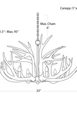 Regina Andrew Design Antler Chandelier (Ambered Silver Leaf)