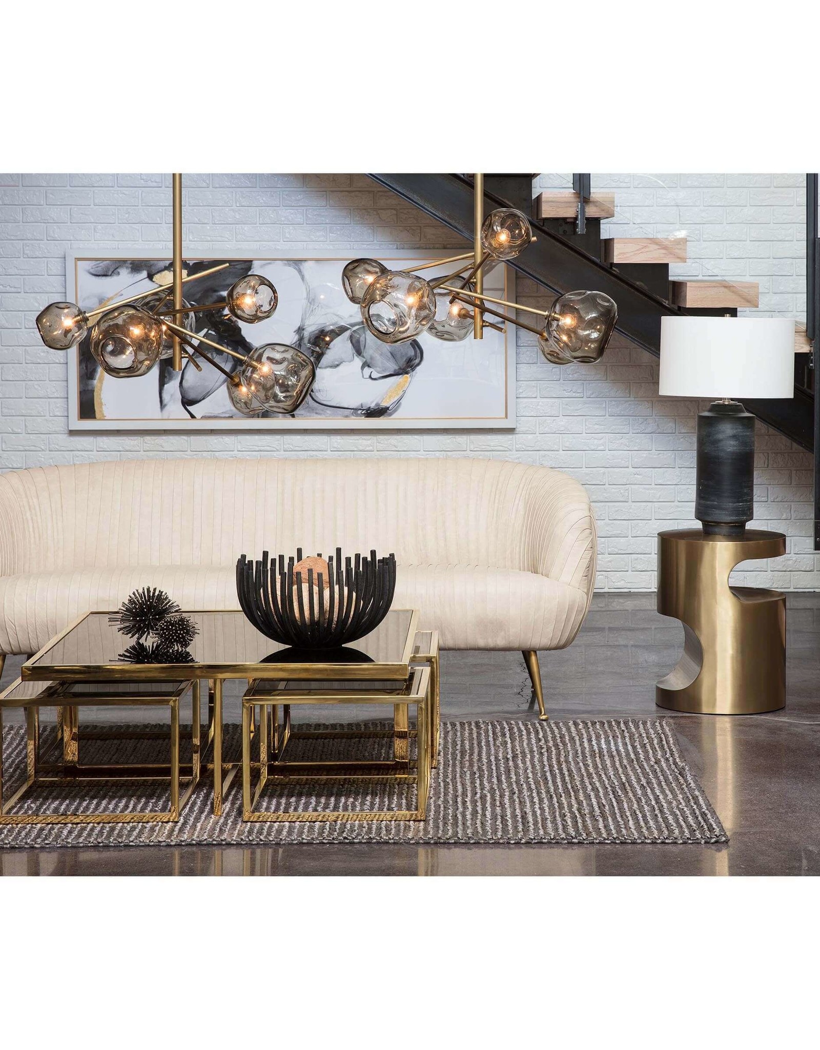 Regina Andrew Design Molten Chandelier With Smoke Glass (Natural Brass)