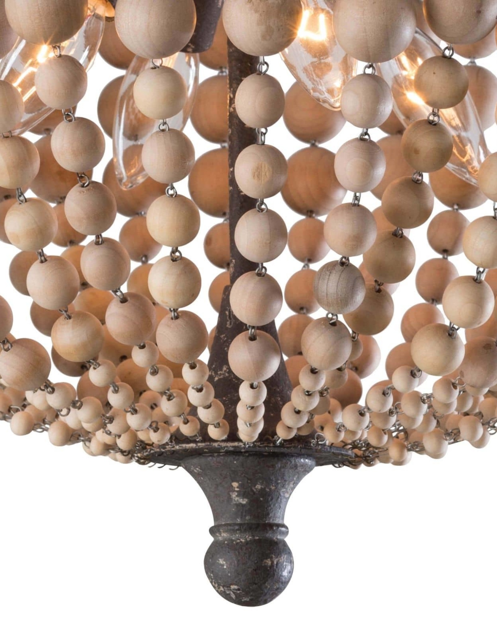 Southern Living Wood Beaded Semi Flush Mount